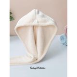 Düğme Lastikli Havlu Bone , Saç Bone ,Pamuklu Saç Bone , Bukle Baş Havlusu ,Saç Kurutma Bonesi - 28 x 65 cm - Krem