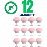 Düğmece Mantar Şeklinde Yorgan Sabitleme Iğnesi Klips — Nevresim Yorgan Kaymaz Tutucu Düğmeli Sabitleyici 12 Adet - Pembe