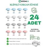 Düğmece Mantar Şeklinde Yorgan Sabitleme Iğnesi Klips — Nevresim Yorgan Kaymaz Tutucu Düğmeli Sabitleyici - Beyaz
