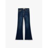 Düğmeli Cepli Slim Fit Düşük Bel İspanyol Paça Jean Pantolon - Flare Jeans
