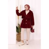 Düğmeli Kaban 70059 Bordo