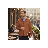 Dügmeli Spor Erkek Slim Fit Süet Trençkot-Mont Turuncu 58