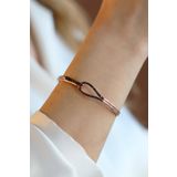 Dugum Tasli Rose Gold Kaplama Gumus Kelepce