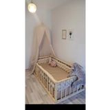 düğüm yastık 420 Cm 4 Örgü Beşik Korumalık - Bej ( 70x140 Cm Yatak Ve 80x130 Yatak )