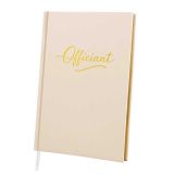 Düğün Görevlisi Kitabı, Ciltli Defter Günlüğü, Minimalist Kanvas Keten Baskılı Görevli Hediye Papaz Düğün Töreni Vaaz Bakanı Hediyesi, 96 Sayfa, 100 gsm Boş Kağıt, 13,25 x 21,0 cm, Bej