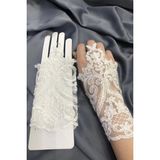 Düğün Malzemesi Beyaz Parmak Model Dantelli Eldiven – Düğün & Kına & Nikah, Şık Tasarım – Magnet, H