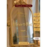 Düğün Nişan Söz / Ayna Yazısı / Dua Besmele / Gold Çiçek Detaylı / İsimlik