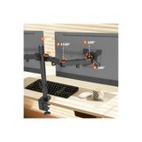 DUHALINE Çift-İki Kollu Monitör Tutucu Çelik Alışımlı Ergo- Yüksekliği Ayarlanabilir Monitör Standı 13-32