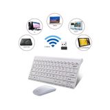 Duhalıne Kablosuz Taşınabilir Klavye ve Mouse Set 2.4ghz Android Telefon / Tablet / Pc/ Tv Box Uyumlu - Beyaz