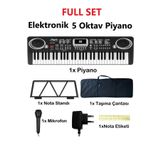 DUHALINE Piyano 61 Tuşlu 5 Oktav Org 100 Ses+100 Ritim Eğitim İçin Mikrofon+ Nota Standı+Taşıma Çatası HEDİYE
