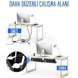 Dukas Metal Masa Altı Kablo Toplayıcı Tepsi - Kablo Organizeri Kablo Düzenleyici - 2 adet hesaplı paket - Siyah