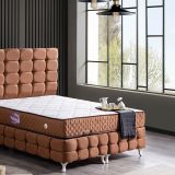 Duke Lux Baza Başlık Ve Deluxe Yatak, Açık Kahve, 90X200