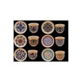 DUKKANI ISTANBUL Porselen Fincan Seti Ve Çay Tabağı 6 Kişilik 12 Parça Karışık OsmanLı Mix 12 parça MırraLı Set