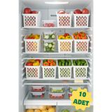 Dükkanönü 10 Adet Jumbo Buzdolabı Ve Dolap Içi Düzenleyici Organizer Buzdolabı Sepeti Org-23