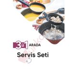 Dükkanönü 3'ü 1 Arada Servis Seti - Kepçe Kevgir Kaşık 3'ü Bir Arada Servis Seti 220 Dereceye Dayanıklı Kp-132