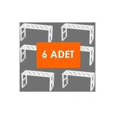 Dükkanönü 6 Adet Paslanmaz Metal Dolap Içi Raf Düzenleyici Mutfak Dolabı Tabak Bardak Tencere Rafı ORG-02