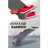 Dükkanönü 7 Adet Ayakkabı Rampası Ayakkabı Düzenleyici Organizer Antrasit