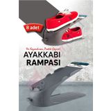 Dükkanönü 8 Adet Ayakkabı Rampası Ayakkabı Düzenleyici Organizer Antrasit