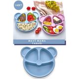 Dükkanönü Mavi Ayıcık Şekilli Mama Ve Yemek Tabağı Çocuk Yemek Tabağı Figürlü Çocuk Tabağı Kp 144