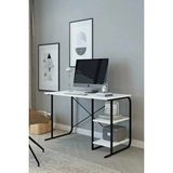 Dulgera Çalışma Masası Metal Bilgisayar Laptop Masası 2 Raflı Ders Çalışma Ofis Masası - 60x120 - Beyaz