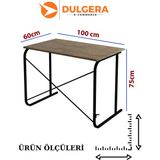 Dulgera Metal Ayaklı Çalışma & Laptop Masası 60×100 cm – Modern Ofis/çalışma Masası - 60x120 - Çam