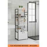 Dulgera Metal Banyo Dolabı 2 Kapaklı 4 Raflı | Çok Amaçlı Havlu Düzenleyici Banyo Dolabı Çok Amaçlı Raf - Beyaz