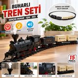 Duman 15 Parça Buharlı Tren Seti – Işıklı, Sesli ve Duman Efektli Lokomotif Oyuncak