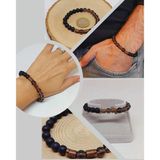 Dumanlı Kuvars & Oniks Taşı 8mm Unisex Tasarım Bileklik Hawaii Model (4729)