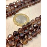 Dumanlı Kuvars Taşı Faset Kesim YARIM Dizi 8mm (18cm uzunluğundadır)