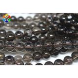 Dumanlı Kuvars Taşı YARIM Dizi 8mm (18cm uzunluğundadır)