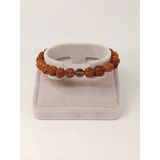 Dumanlı Kuvars Taşlı Rudraksha Tohum Unisex Bileklik 8mm
