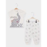 Dumbo Lisanslı Erkek Bebek Pijama Takımı DM21832 - Ekru - 18 - 24 Ay
