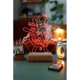 Dümen Ve Ahtapot 3D 16 Renk Dekoratif Led Lamba