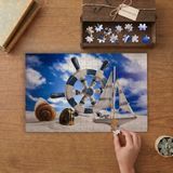 Dümen - Yelkenli Gemi - Kumsal Tasarımı 240 Parça Ahşap Puzzle Ahşap Kutuda MP08243