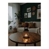 Dumledo Siyah Örgü Fener | Dekoratif Pinterest Mumluk & Şamdan | 15 cm