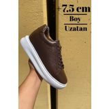 DUMMET Gizli Topuk Yüksek Taban +7.5 cm Boy Uzatan Hakiki Deri Erkek Ayakkabı|Gizli Topuk Ayakkabı Garantil