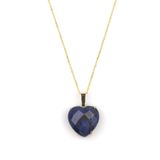 Dumortierite Doğal Taş Gold Renkli Kolye KLY-1137