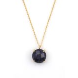 Dumortierite Doğal Taş Gold Renkli Kolye KLY-1302