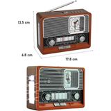 Dunai Store Saatli Fenerli Bluetooth Nostaljik Radyo Aux Sd USB Girişli Bluetooth Hoparlör - Renkli