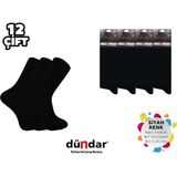 Dündar 003-1 Dikişsiz Erkek Likralı Penye Çorap 12'li - 40 - 44 - Siyah