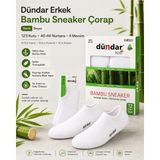 Dündar 12’li Erkek Bambu Sneaker 4 Mevsim Nefes Alan Yumuşak Spor Ayakkabı Çorabı - 40 - 44 - Beyaz