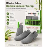 Dündar 12’li Erkek Bambu Sneaker 4 Mevsim Nefes Alan Yumuşak Spor Ayakkabı Çorabı - 40 - 44 - Gri