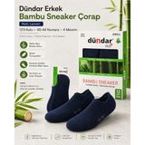 Dündar 12’li Erkek Bambu Sneaker 4 Mevsim Nefes Alan Yumuşak Spor Ayakkabı Çorabı - 40 - 44 - Lacivert