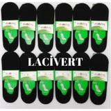 Dündar 12'li Paket Arkası Silikonlu Kaymayan Bambu Babet Çorap - 41 - 45 - Lacivert