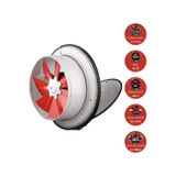 Dündar 24 cm K 25 55 watt 800 m3/h 1375 DD 220/230 volt Monofaze Ev Pencere Tipi Kapaklı Aksiyal Fan Aspiratör
