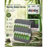 Dündar 4 Mevsim 12’li Erkek Bambu Babet 40-44 Kaymaz Silikonlu Nefes Alan Ince Babet Çorabı - 40 - 44 - Gri