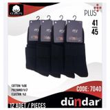 Dündar Çorap Dündar Erkek Plus Yarım Konç Havlu Patik Çorap 7040 - 12 Adet 001 siyah