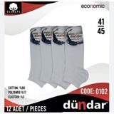 Dündar Erkek Penye Ekonomik Patik Çorap - 12 Adet - 41 - 45 - Beyaz