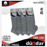 Dündar Erkek Penye Ekonomik Patik Çorap - 12 Adet - 41 - 45 - Gri