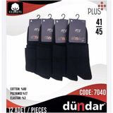 Dündar Erkek Plus Yarım Konç Havlu Patik Çorap 7040 - 12 Adet - 40 - 44 - Siyah